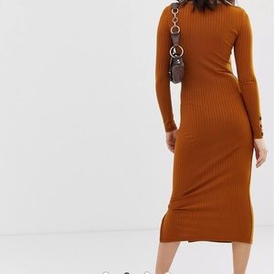River Island Bodycon Midi Long sleeve dress